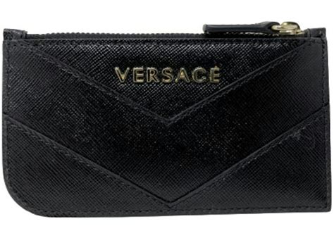 versace saffiano wallet|Versace Saffiano Zip Wallet Black in Leather with Gold.